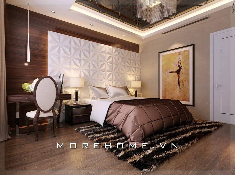 Thiết kế giường ngủ chung cư phong cách hiện đại